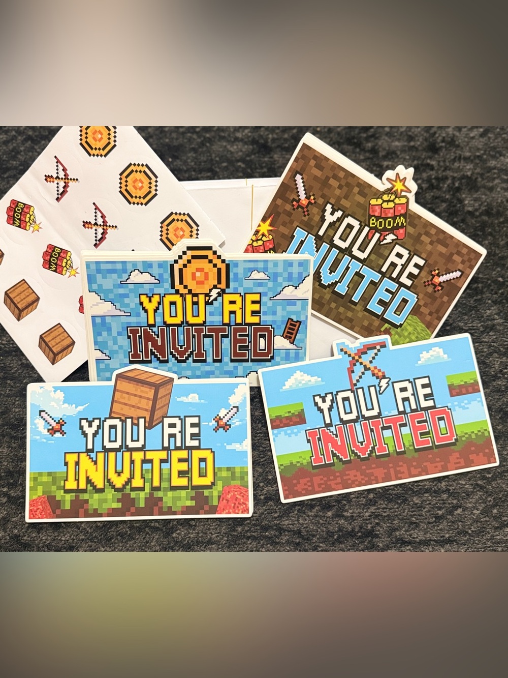 Pixel Adventure 'You’re Invited' Party Invitations